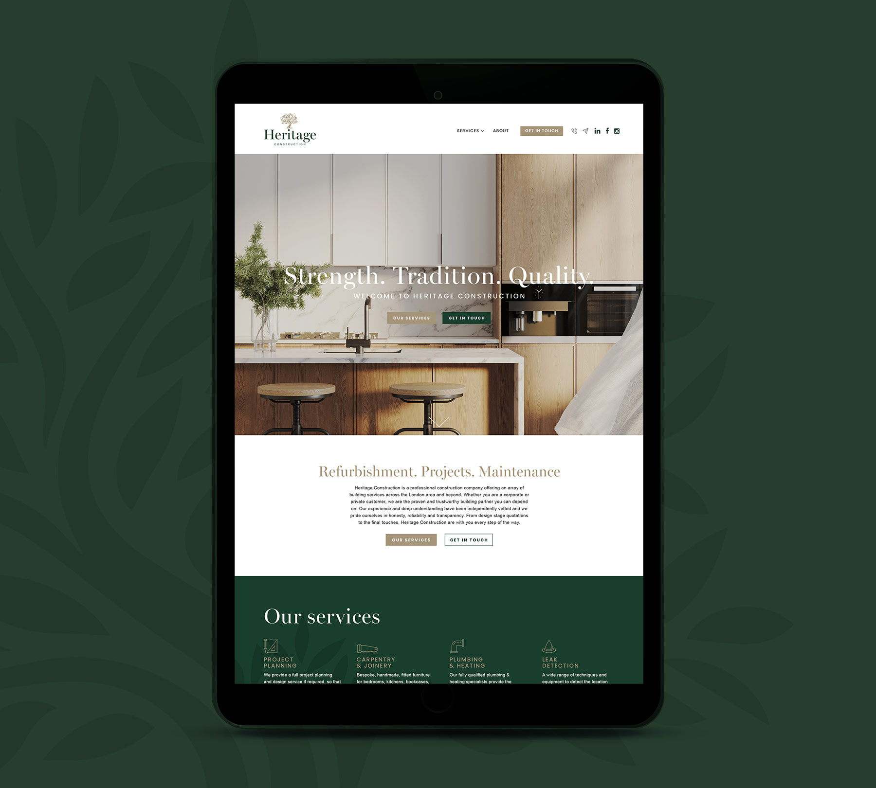 Heritage Construction Website Development | DesignBcreative
