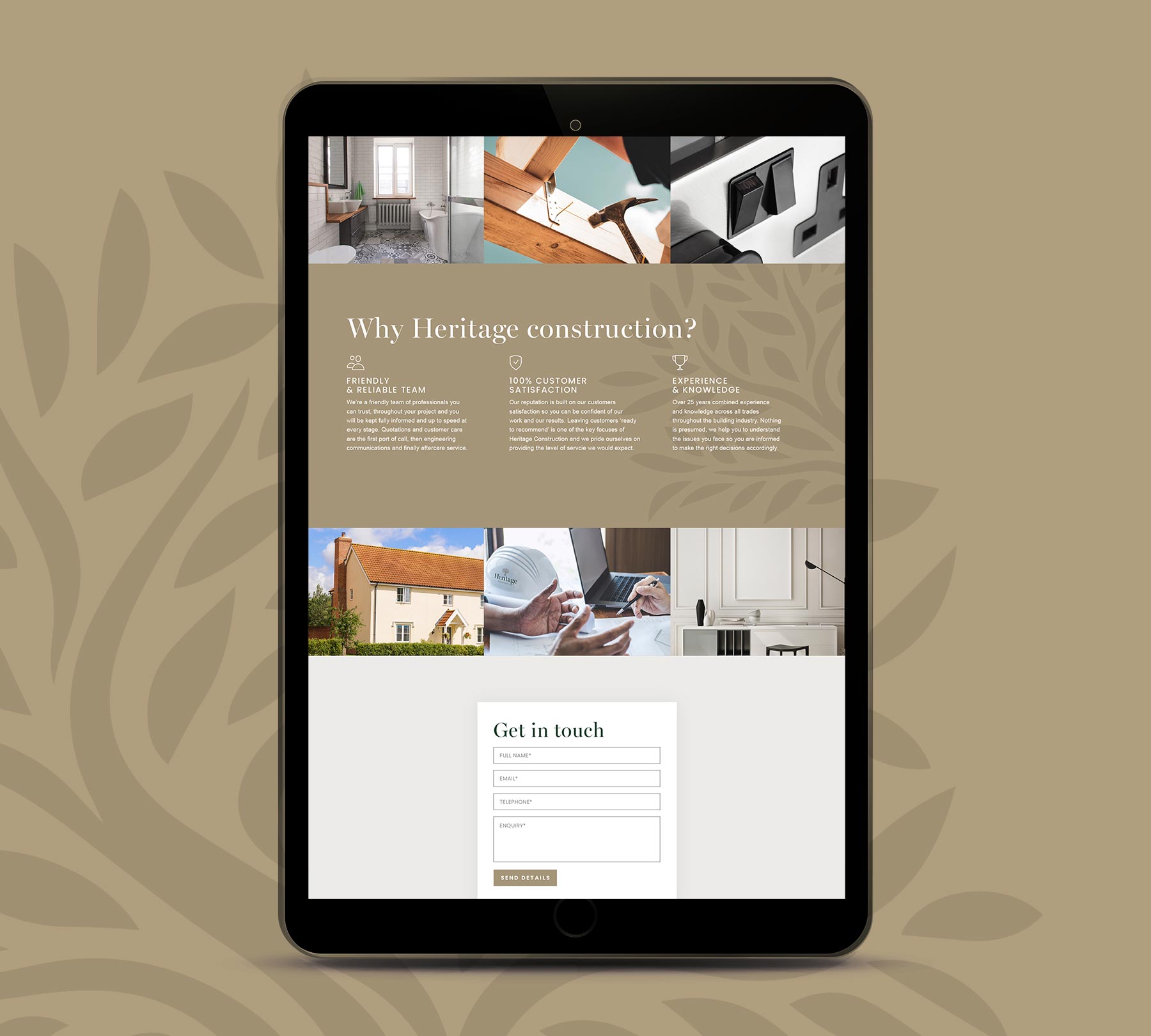 Heritage Construction Website Development | DesignBcreative